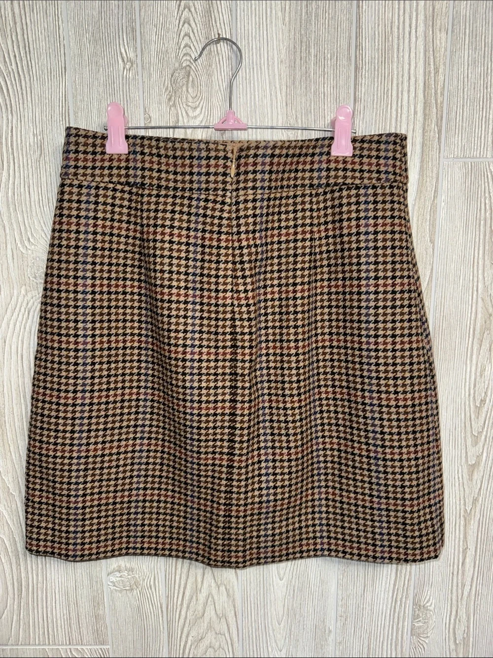 J. Crew Brown Houndstooth Skirt